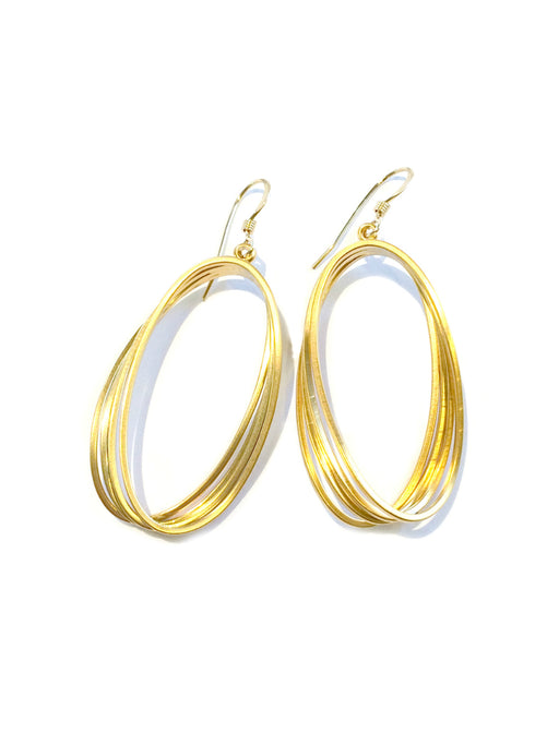 Twisted Oval Statement Dangle Earrings | 14kt Gold Fill | Light Years