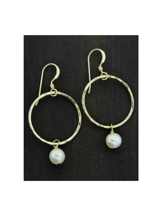 Golden Ring Pearl Drop Dangles | 14kt Gold Filled Earrings | Light Years