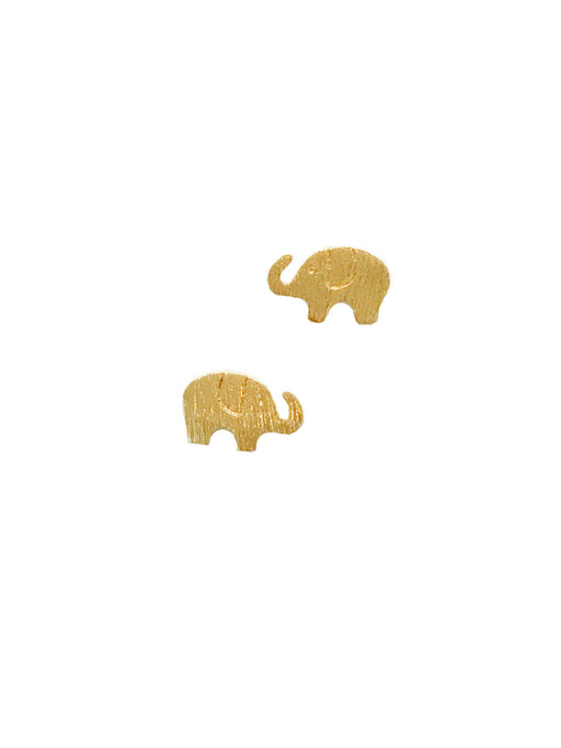 Brushed Elephant Posts | Silver Gold Plated Studs Earrings | Light Years
