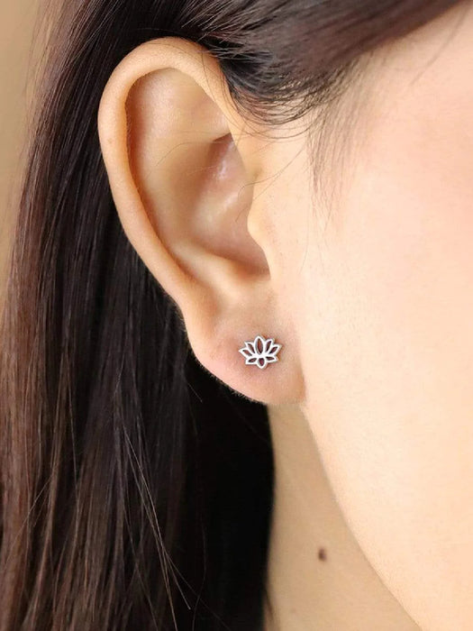 Small Lotus Posts | Sterling Silver Stud Earrings | Light Years Jewelry