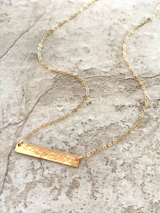 Hammered Bar Necklace | 14kt Gold Filled Chain Necklace | Light Years