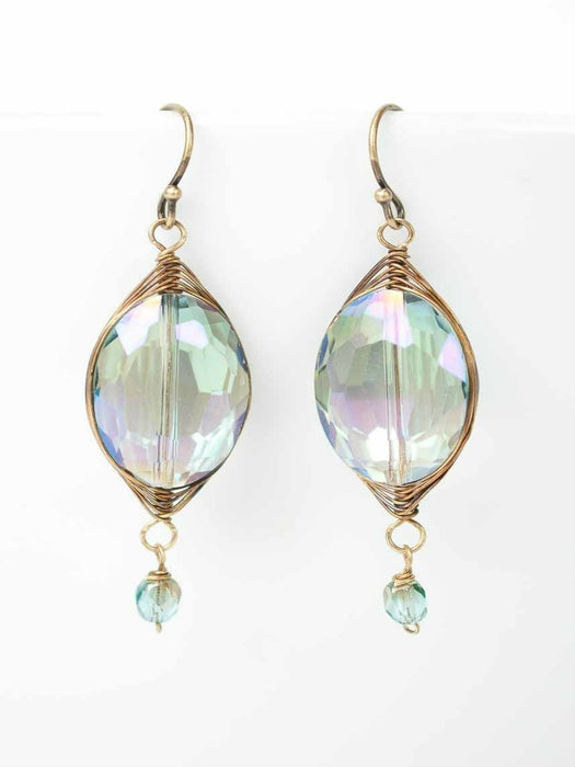 Crisp Autumn Wrapped Crystal Dangles | Handmade Earrings | Light Years
