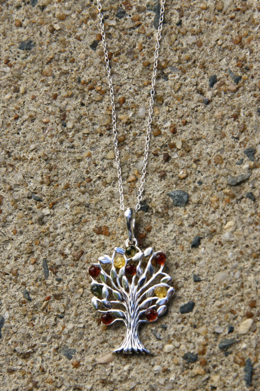 Baltic Amber Tree of Life Pendant, $36 | Silver Necklace | Light Years