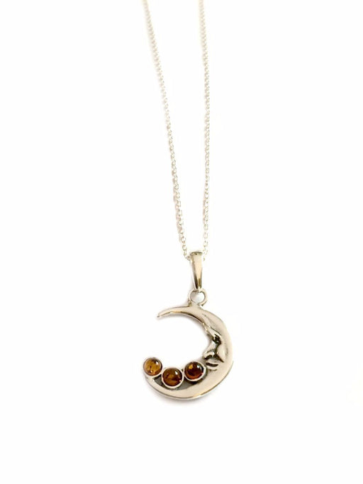 Baltic Amber Crescent Moon Necklace | Sterling Silver | Light Years
