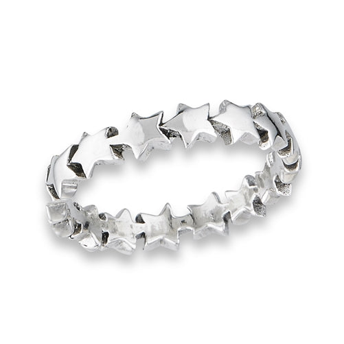 Band of Stars Ring | Sterling Silver Size 7 8 9 10 | Light Years Jewelry