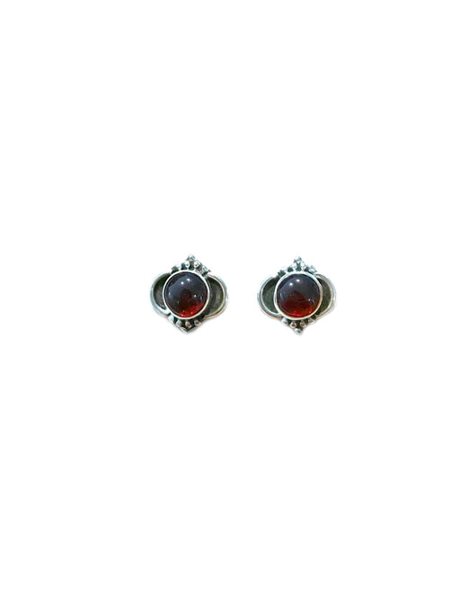 Arabesque Gemstone Posts | Garnet | Sterling Silver Studs Earrings | Light Years