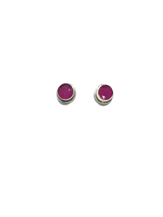 Faceted Ruby Posts | Sterling Silver Studs Earrings | Light Years 