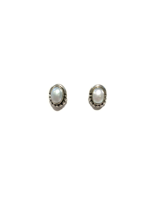 Oval Pearl Posts | Sterling Silver Studs Earrings | Light Years Jewelry