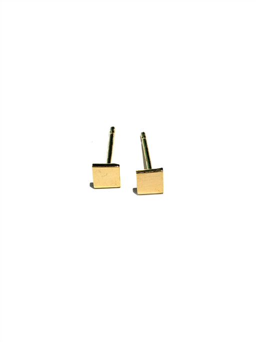 Flat Square Studs | Silver, Gold, Rose Gold Stud Earrings | Light Years