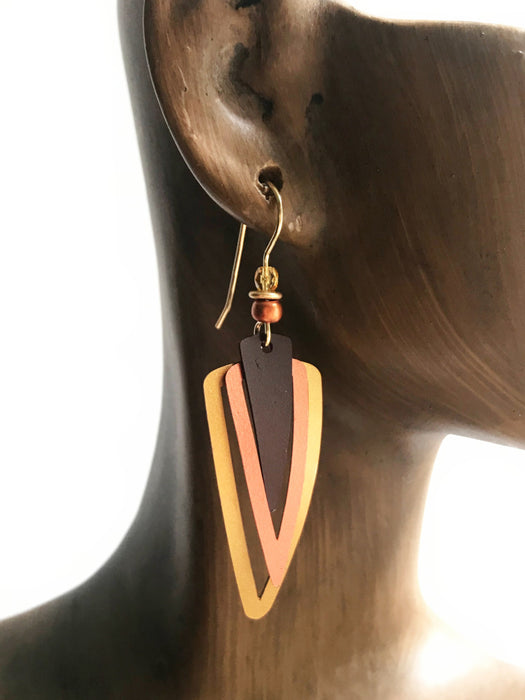 Copper Triangle Dangles by Adajio | Gold Filled Earrings | Light Years