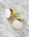 Round White Druzy Stud Earrings | Vermeil Stone Posts | Light Years