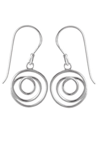 Spiral Swirl Dangle Earrings | Sterling Silver | Light Years Jewelry