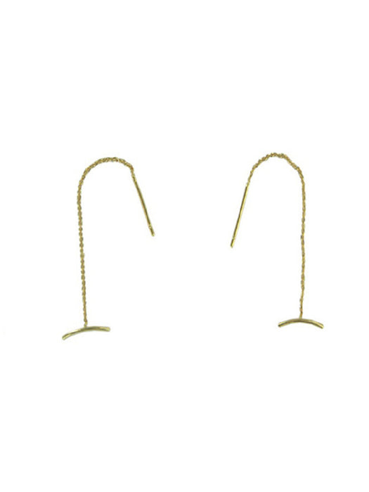 Slight Curve Ear Threads | Gold Plated Earrings | Light Years Jewelry