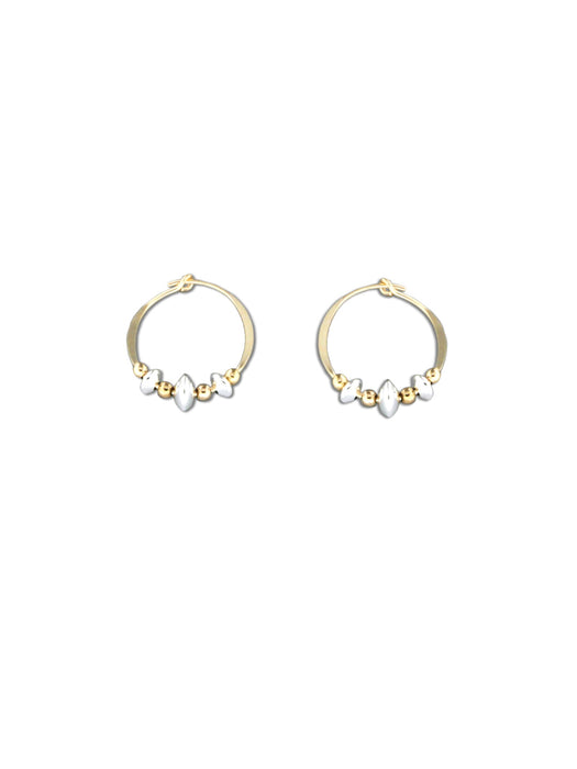 Handmade Beaded Hoops | Sterling Silver Gold Earrings | Light Years