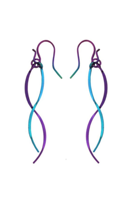Curvy Niobium Dangles | Handmade USA Earrings | Light Years Jewelry