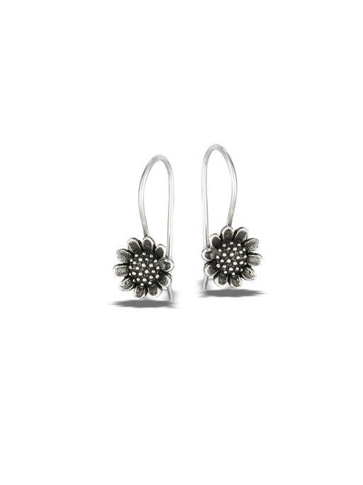 Sunflower Earrings | Sterling Silver Dangles | Light Years Jewelry