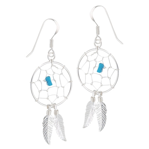 Dreamcatcher Earrings Turquoise, $18 | Sterling Silver | Light Years