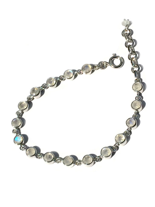 Moonstone Link Bracelet, $72 | Sterling Silver | Light Years Jewelry