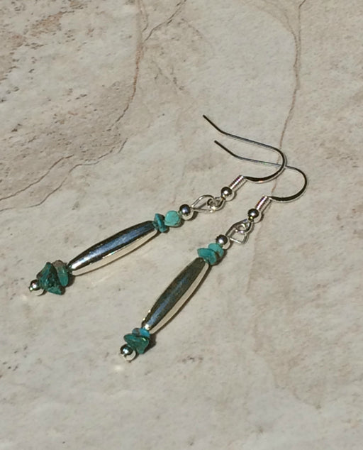 Turquoise & Silver Navajo Dangles | Genuine Native American Jewelry