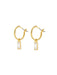 Baguette CZ Charm Hoops | Gold Plated Earrings | Light Years Jewelry