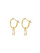 Baguette CZ Charm Hoops | Gold Plated Earrings | Light Years Jewelry