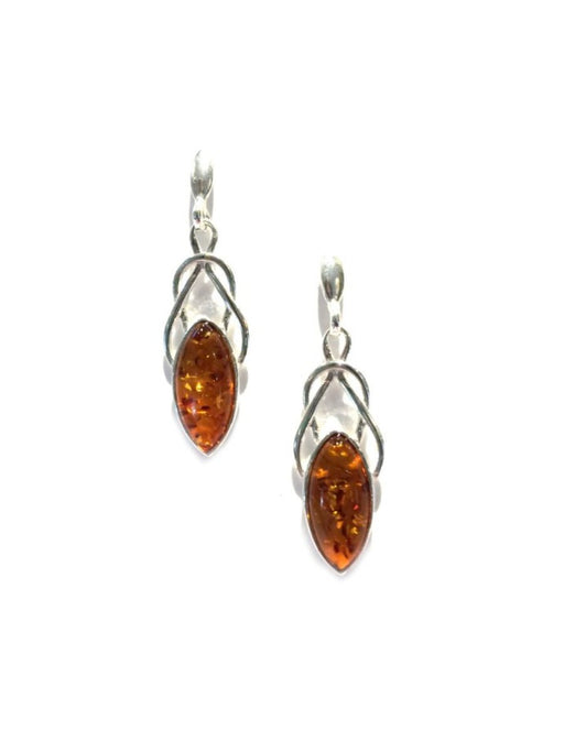 Twisted Amber Post Dangles | Sterling Silver Baltic | Light Years 
