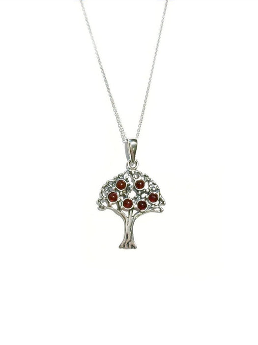 Amber Tree Necklace | Sterling Silver Chain Pendant | Light Years
