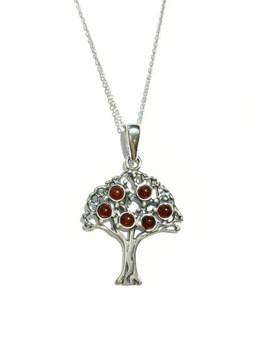Amber Tree Necklace | Sterling Silver Chain Pendant | Light Years