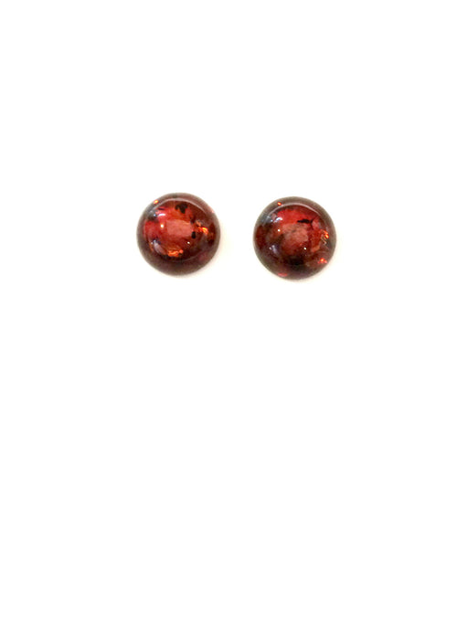 Baltic Amber Button Posts | Sterling Silver Studs Earrings | Light Years