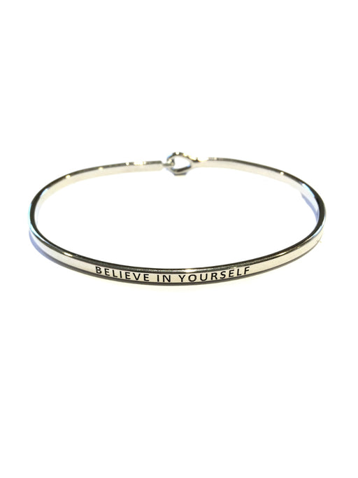 "Believe in Yourself" Cuff Bracelet | Silver Rose Gold Plated | Light Years