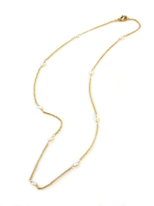 Floating Pearl Choker Necklace | Silver or Gold | Light Years Jewelry
