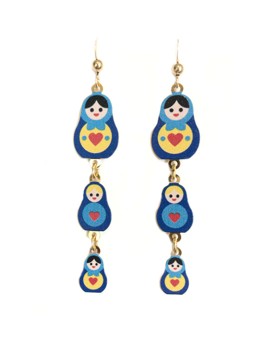 Nesting Doll Dangles Sienna Sky | 14kt Gold Fill Earrings | Light Years