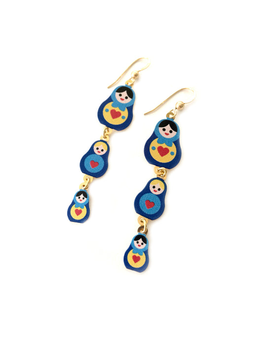 Nesting Doll Dangles Sienna Sky | 14kt Gold Fill Earrings | Light Years
