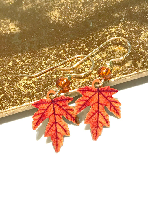 Fall Maple Leaf Dangles Sienna Sky | Gold Filled Earrings | Light Years