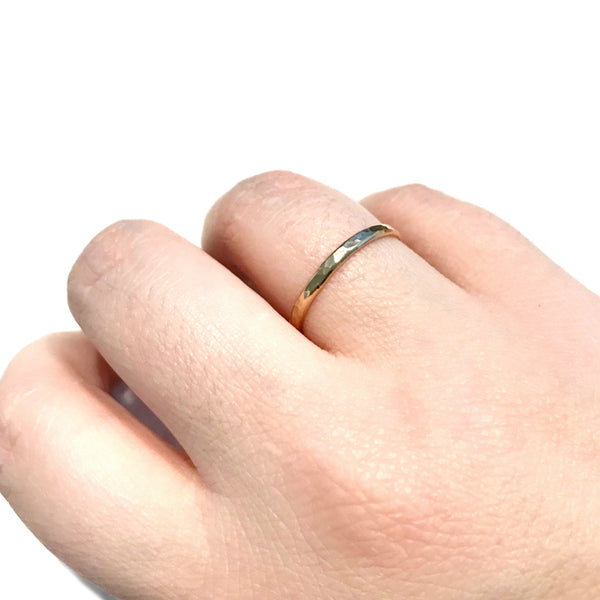 Thick Hammered Band | Gold Filled Rings Size 5 6 7 8 9 10 | Light Years