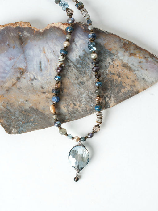 Claridad Crystal Pendant Beaded Necklace | Handmade USA | Light Years