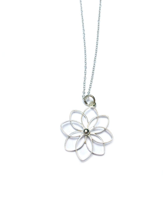 Open Flower Necklace | Sterling Silver Pendant Chain | Light Years