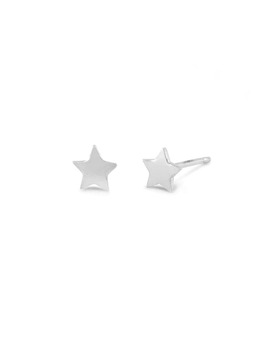 Flat Star Posts | Sterling Silver Studs Earrings | Light Years Jewelry