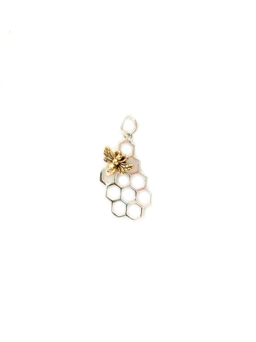 Honeycomb & Bee Necklace | Sterling Silver Chain Pendant | Light Years