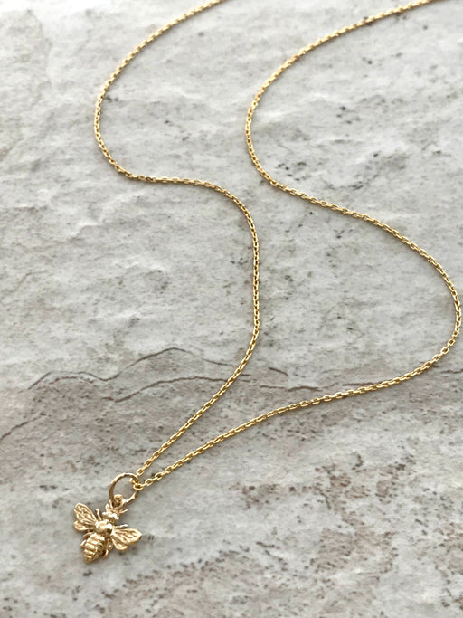 Small Golden Bee Necklace | Gold Vermeil Chain Pendant | Light Years