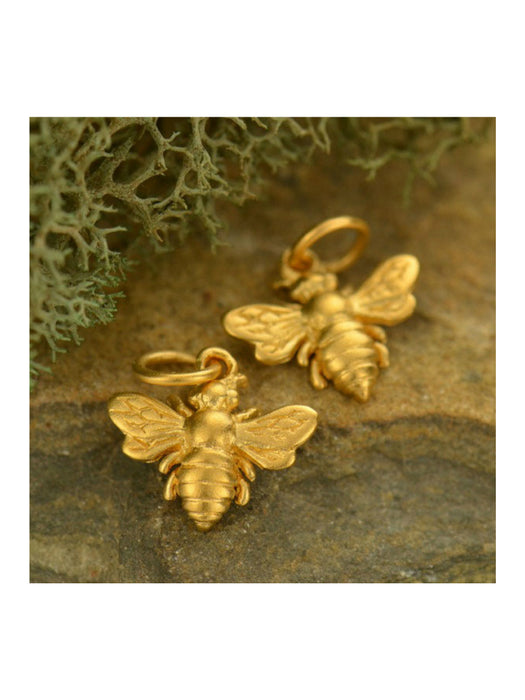 Small Golden Bee Necklace | Gold Vermeil Chain Pendant | Light Years