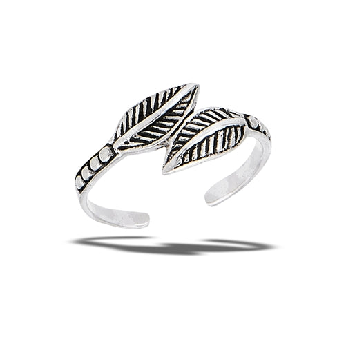 Double Leaves Toe Ring | Sterling Silver | Light Years Jewelry