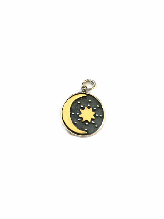 Mixed Metal Moon & Star Necklace | Bronze Sterling Silver | Light Years 