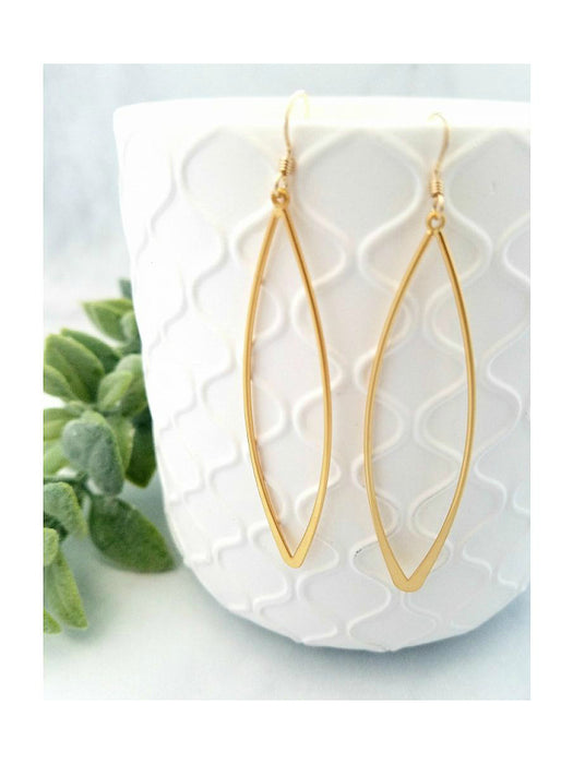 Long Matte Marquis Dangles | Gold Filled Earrings USA | Light Years