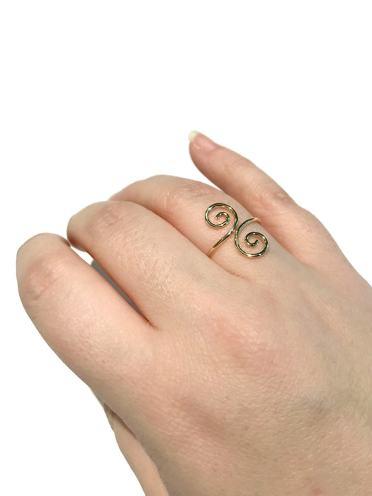Double Spiral Ring | 14kt Gold Filled Size 5 6 7 8 9 USA | Light Years