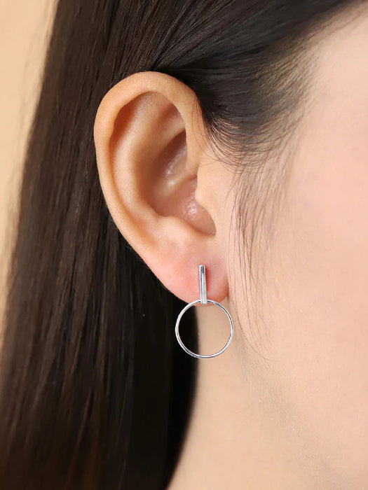 Bar & Ring Post Earrings | Sterling Silver Studs | Light Years Jewelry