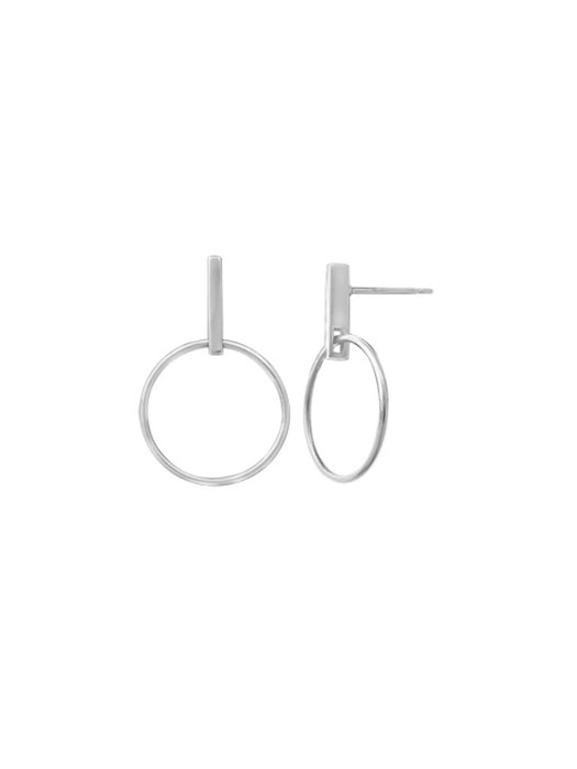 Bar & Ring Post Earrings | Sterling Silver Studs | Light Years Jewelry