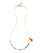 Fiesta Asymmetrical Beaded Necklace | Gold Plated Chain Tassel | Light Years