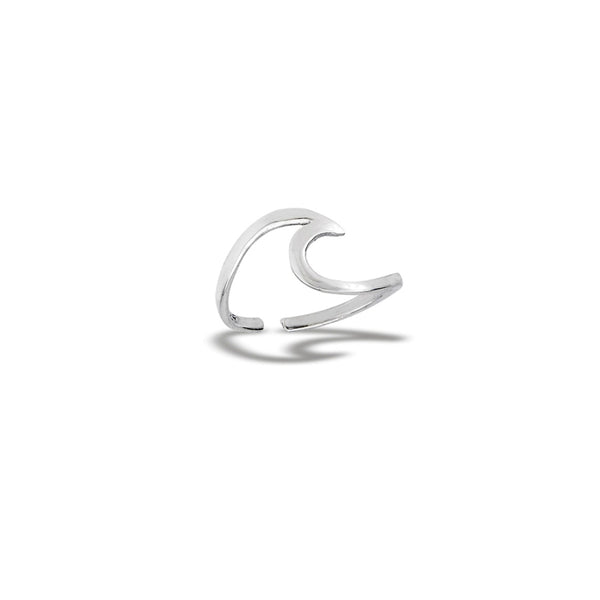Curling Wave Toe Ring | Adjustable Sterling Silver | Light Years Jewelry
