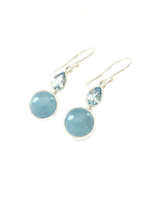 Aquamarine & Blue Topaz Dangles | Sterling Silver | Light Years Jewelry